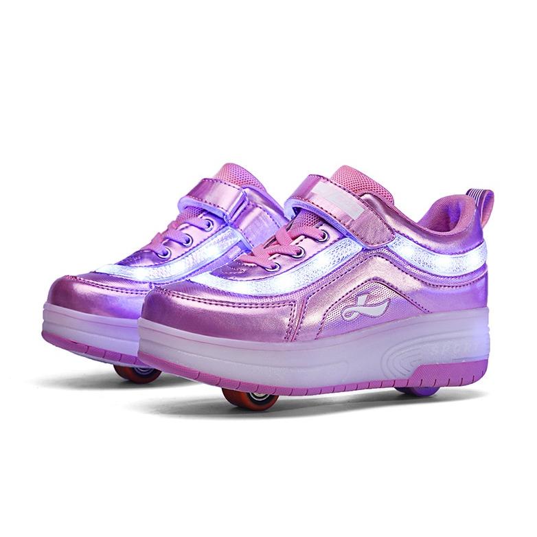 Promo Sepatu Roda Heelys LED Langkah Lego Heelys  Vamp Lampu LED Mahasiswa Double Roda Heelys Skates