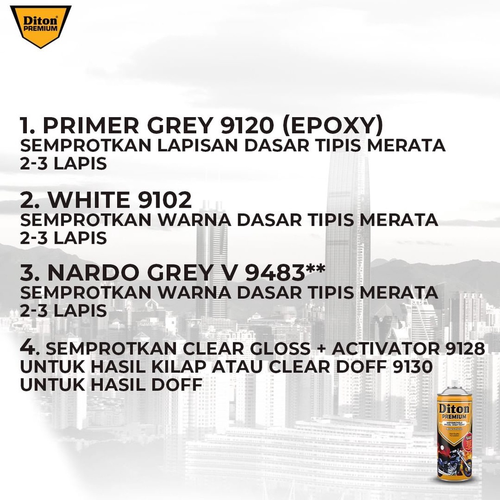 Cat Semprot DITON Vespa Colors - Nardo Grey V 9483** -Asurta