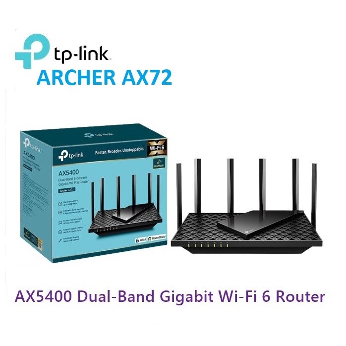 TpLink Archer AX72 AX5400 Dual-Band Gigabit Wi-Fi 6 Router