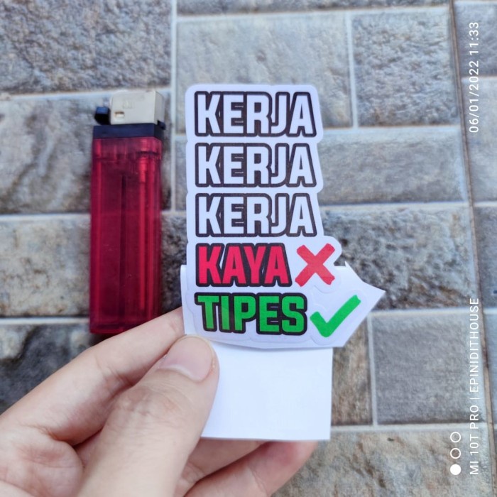 

Terlaris - Stiker Kata Quote Lucu Kerja Kerj Tipes Kaya Humor Vinyl Motor Laptop