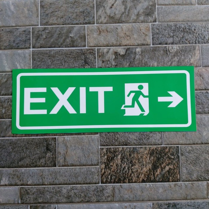 

Terlaris - Stiker Vinyl Exit Tanda Lokasi Arah Keluar Emergency Safety Sign K3