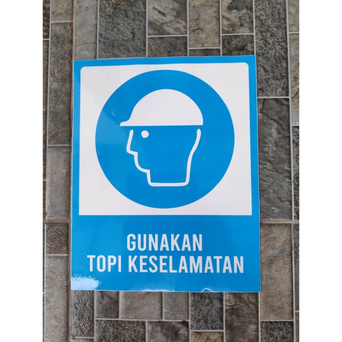 

Terlaris - Stiker Vinyl Gunakan Topi Helm Safety Himbauan Keselamatan Kerja Pabri