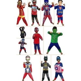```````] BAJU COSTUM ANAK setelan TOPENG dragonball spiderman powerranger bimax