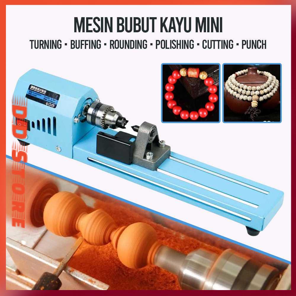 TERMURAH  DRUN Mesin Bubut Kayu Mini Lathe Beads Woodworking 150W - X707