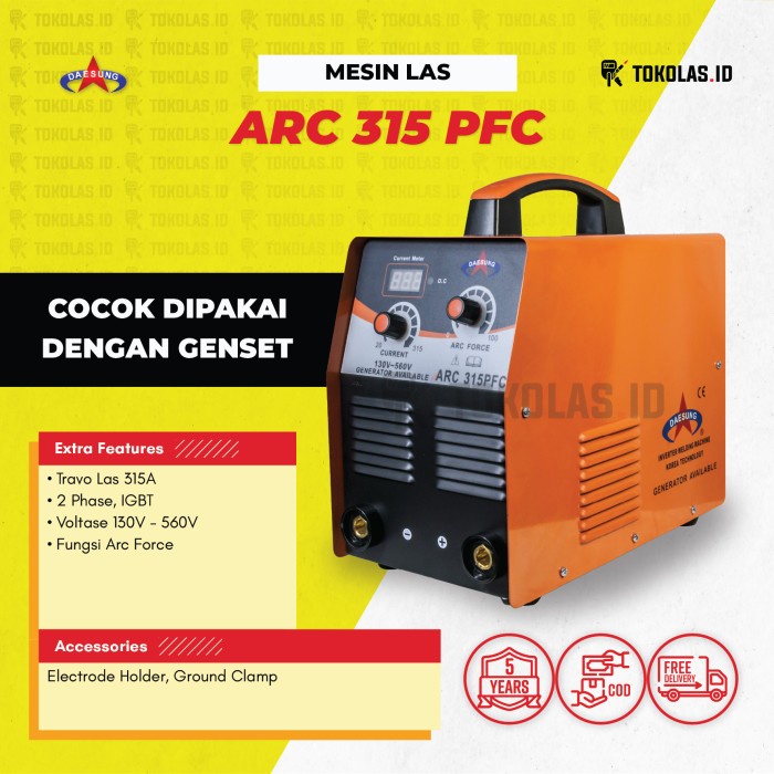 [Original] Mesin Travo Las Inverter Daesung Mma Arc 315 Pfc Arc315 Arc-315 Diskon