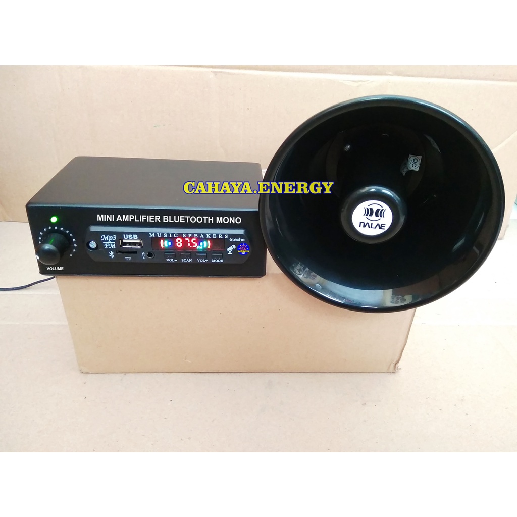 Rakitan Amplifier Pedagang MP3 Mono USB Bluetooth + Speaker Corong