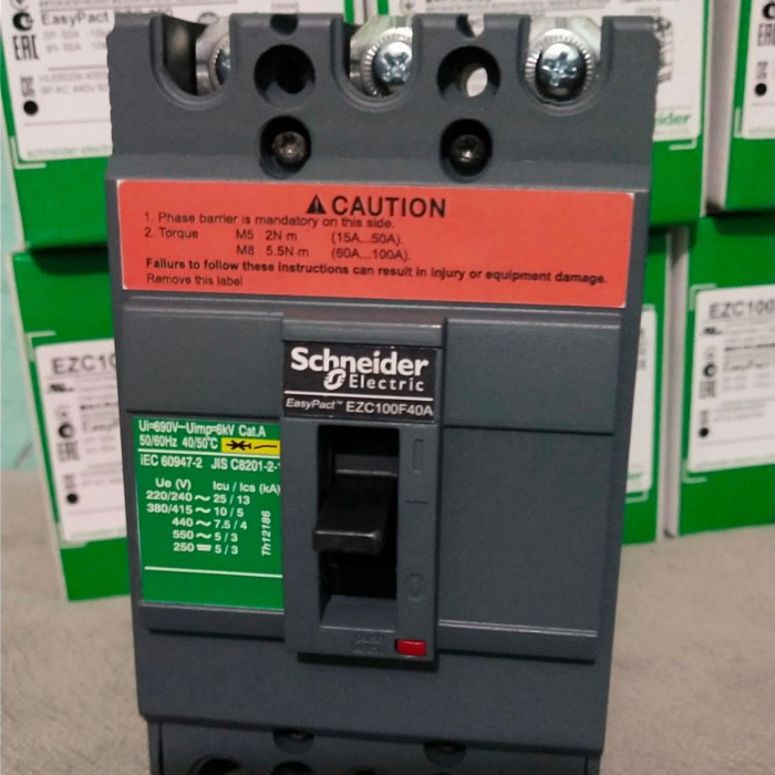 Mccb Breker Ezc100F 3P 10Ka Schneider 15A.20A.25A.30A.40A.50A S/D 100A