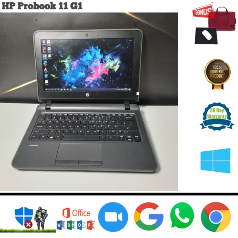Laptop HP Probook 11 G1 Core i3 Gen 5 Ram 8gb HDD 500gb Win 10 pro 64 bit - Siap Pakai