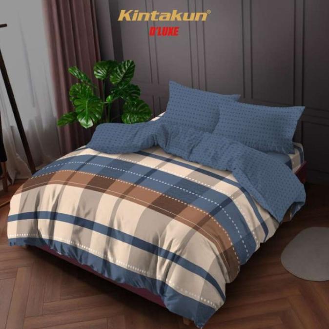 Kintakun Bedcover Set Flat 160x200 / 180x200 Gemi Aesthetic Dluxe Biru