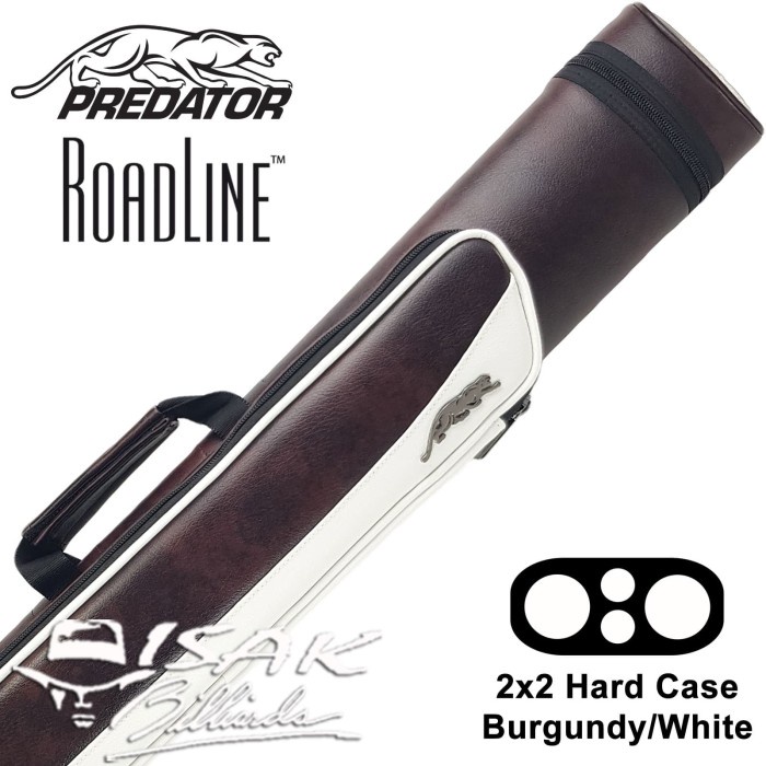 Predator 2x2 Hard Case - Burgundy Cue Cases Tas Stick Billiard Biliar