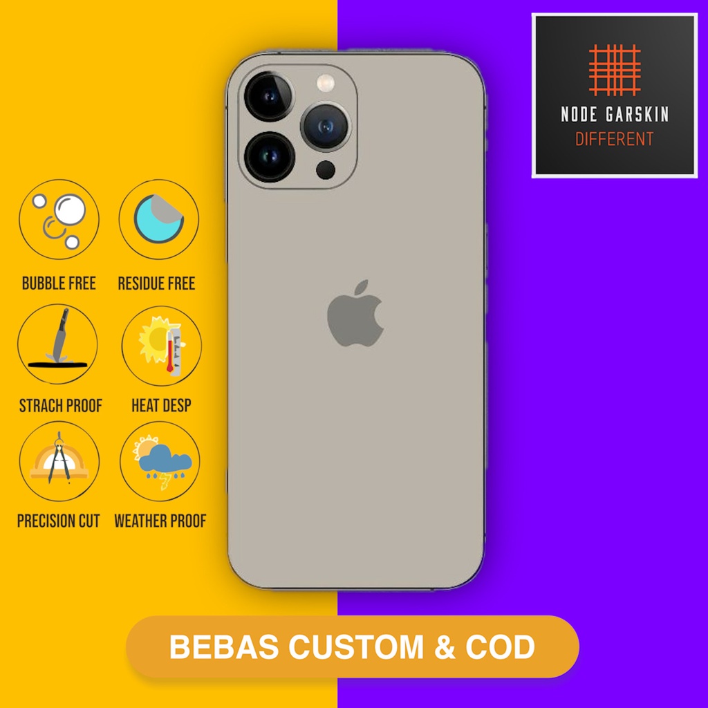 Garskin Skin iphone 13 pro Fullbody Atau Backonly titanium color 1 - Vinyl Protector