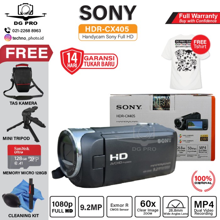 HANDYCAM SONY HDR-CX405 - CAMCORDER CX 405 ORIGINAL BERGARANSI