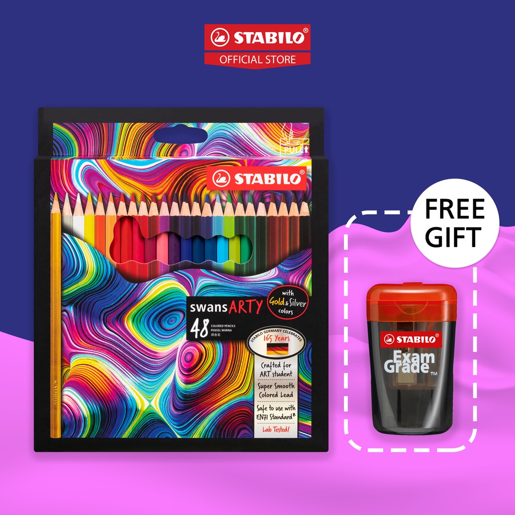 

Stabilo Swans Arty Colored Cils / Sil Warna Set Lengkap Alat Tulis Stationery Panjang Isi