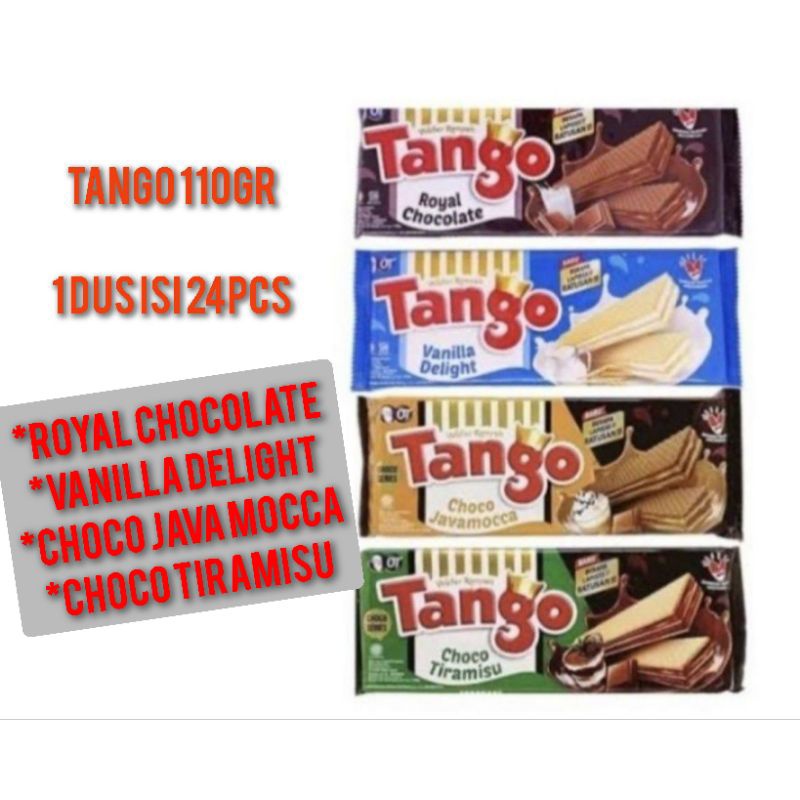 

1 Dus Tango Long Wafer Hajatan Kemasan 110Gr Isi 24Pcs - Royal Chocolate - Javamocca - Tirasu -