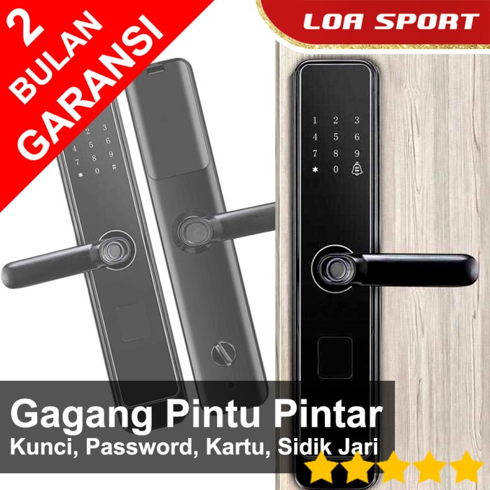GAGANG PINTU KUNCI PASSWORD KARTU SIDIK JARI BISA BUKA KANAN KIRI