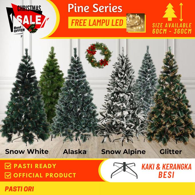Pohon Natal Premium Tinggi 150 Cm 1.5 Meter 1 m / 5 Feet Daun Pinus