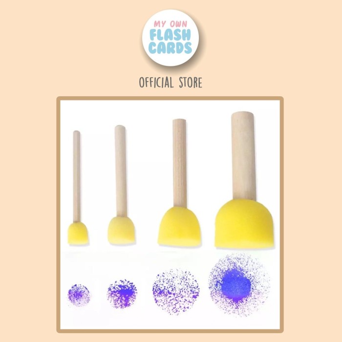 

TERLARIS Set of 4 Round Sponge Brush Stamp - Spons Kuas Bentuk Lingkaran isi 4