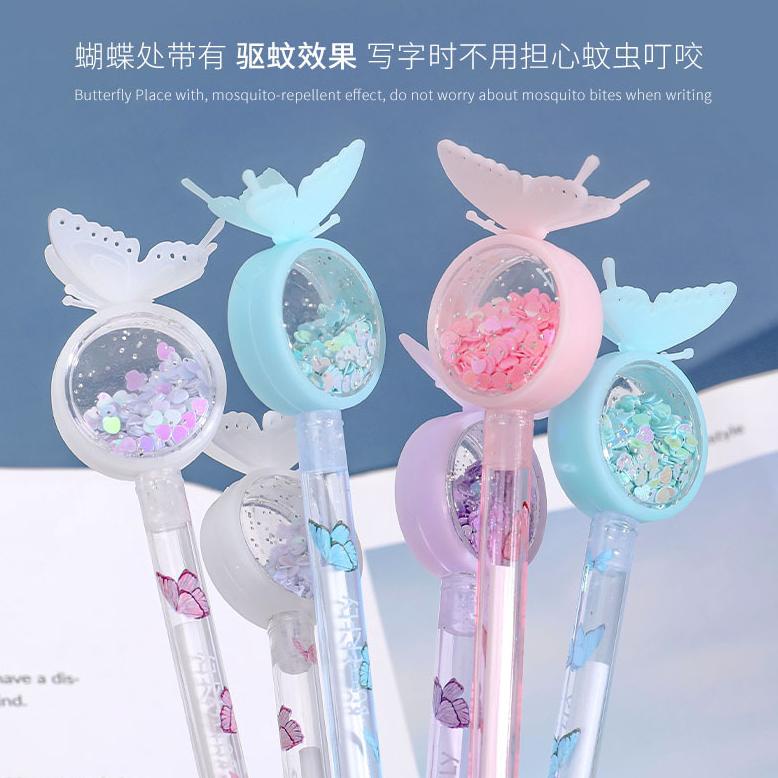 

Pulpen Payet Gliter Kupu-kupu Netral Pena Lucu Kreatif Import