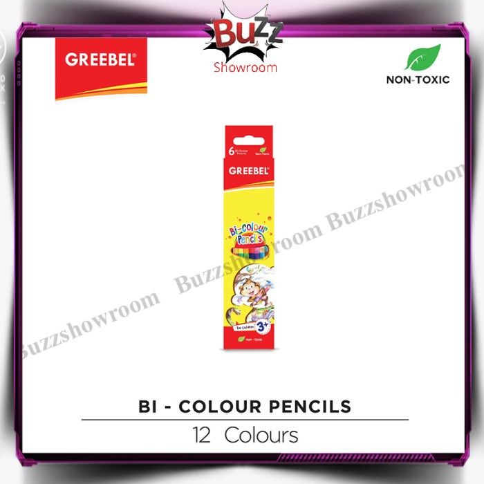 

TERLARIS Pensil Warna Bi Colour 6 Greebel 12 Warna Classic Pencils Duo