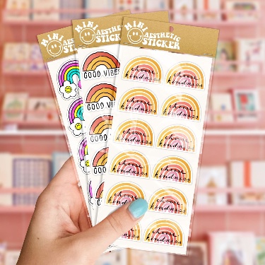 

Good Vibes Aesthetic Sticker - Mini Deco Stiker Set isi 12Pcs - Stiker Buku Jurnal Harian Be Kind - Choose Kindness - Power Flower - Happy - Stay Positive