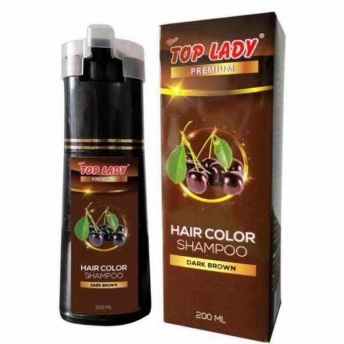 TERBARU TOP LADY PREMIUM COKLAT TUA SHAMPO 200 ML PEWARNA RAMBUT CAT ATINPUTRISTORE