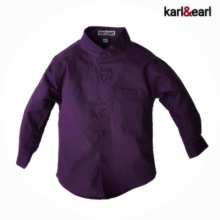 Jose Kemko / Kemeja Koko Anak Lengan Panjang Warna Ungu / Kemeja
