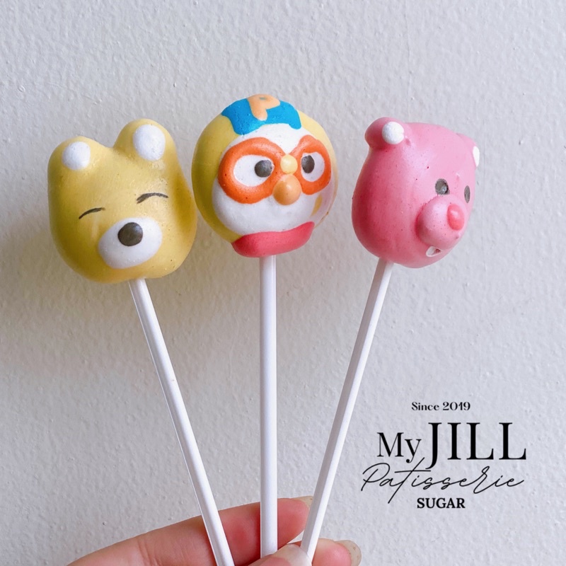 

Meringue Cookies Pops Pororo And Friend 10 Pcs / Pax (Xed)