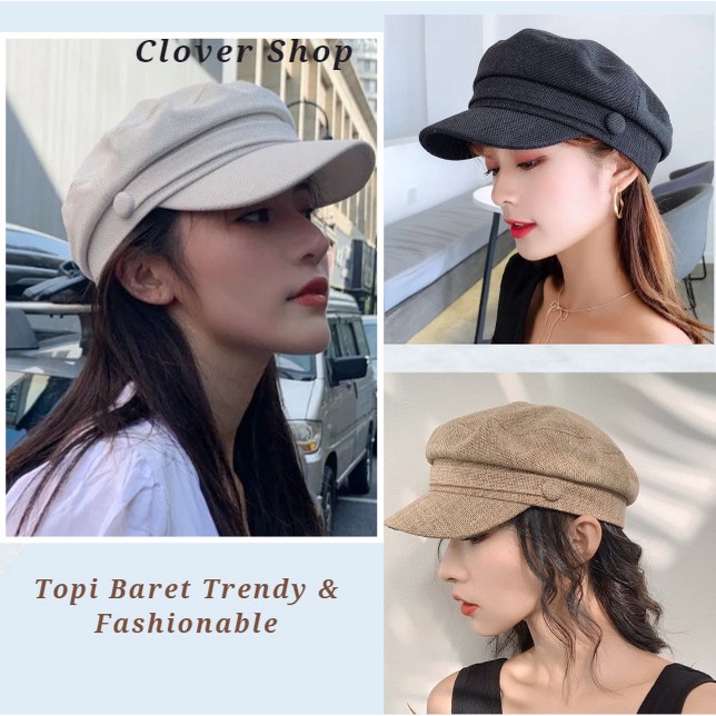 TOPI BARET BERET KOREA FASHION IMPORT OKTAGONAL WANITA PRIA UNISEX