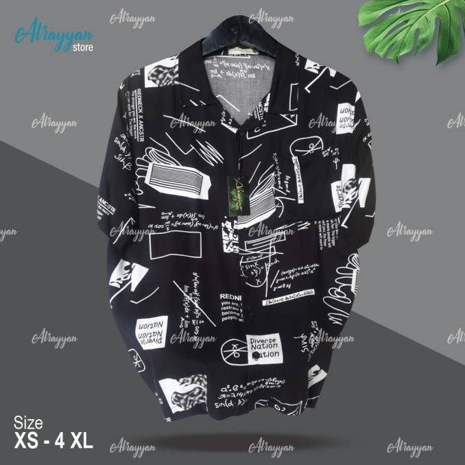 Baju Kemeja Casual Pria Lengan Pendek Kemeja Hawai Pria Motif Jumbo