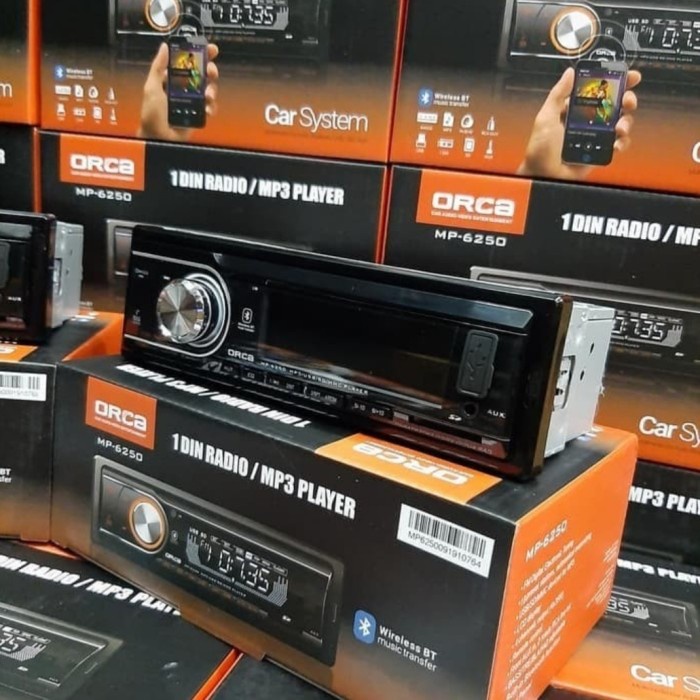 tape mobil head unit single din orca mp3 usb