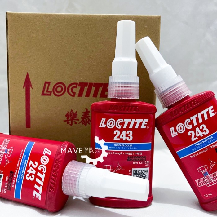 Ready Loctite 243 Threadlocker Lem Baut Medium Strength 50ml