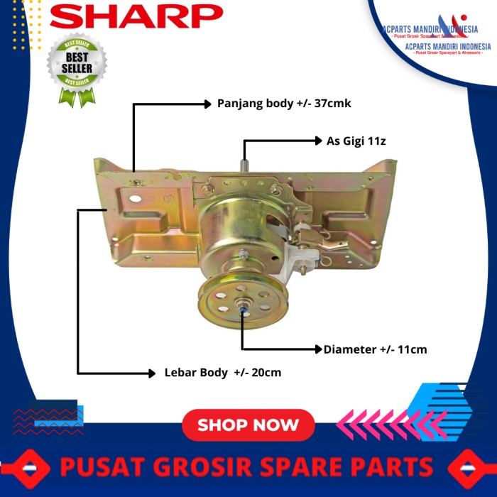 GEARBOX MESIN CUCI SHARP 1 TABUNG