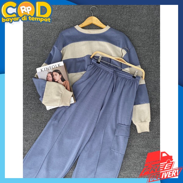 Pakaian Cewek Kekinian Detelan Baju Set Dewasa Korean Style Pakean Wabita Pakaian Cewe 2In1 Bsju Wnt