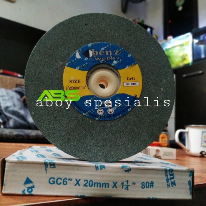 JM- Batu Gerinda Duduk Poles Hijau Batu Akik 6 inch Merk BENZ