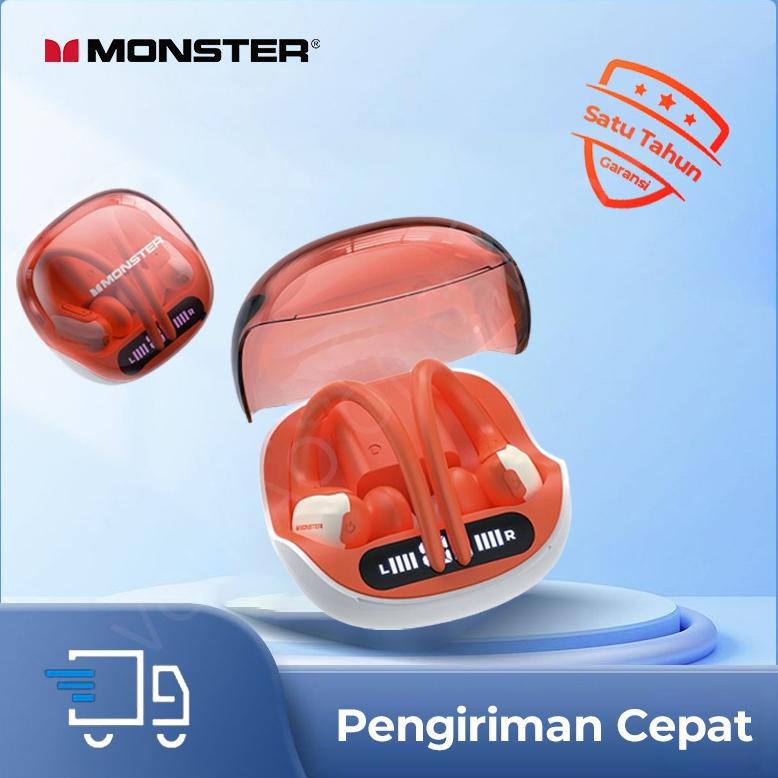 Kualitas No 1 Monster iSport LiteMonster Open Ear 202Olahraga Headset Bluetooth 5.3 TWS Headset Taha