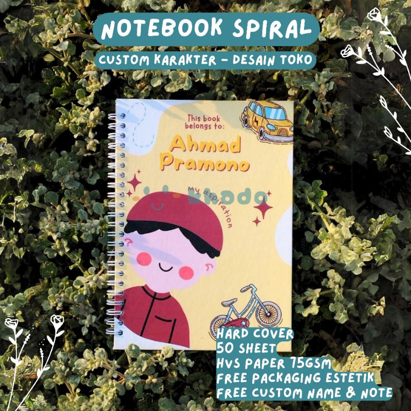 

NOTEBOOK SPIRAL CUSTOM HARD COVER KADO LUCU UNIK