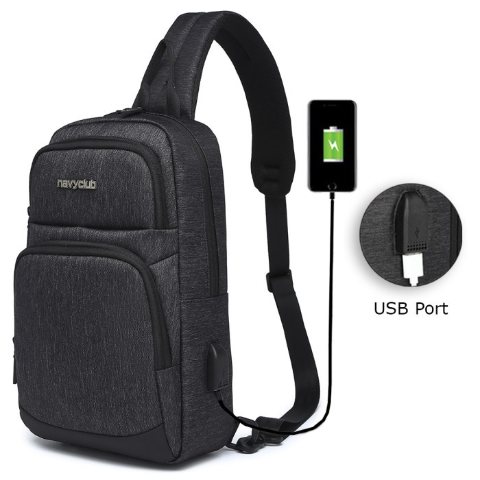 Tas Selempang Usb Navy Club Sling Bag Hgg - Tas Pria