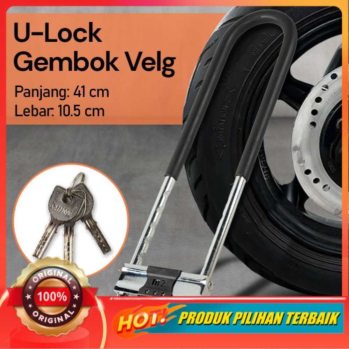 Pengaman Roda Motor Kunci Ganda Anti Maling Kunci Roda Motor Panjang