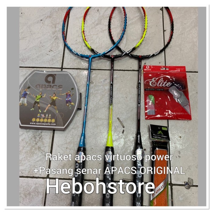 Raket Badminton Apacs Virtuoso Power +Bonus Senar Apacs+Grip Original Terpopuler