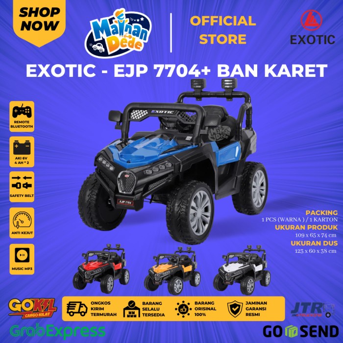 Mainan Mobil Aki Anak Jeep Tic Ejp 7704 / Ejp 7704+ Ban Karet Ready