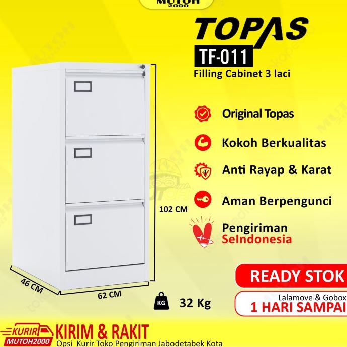

Dubahstore Topas Tf-011 Filling Cabinet 3 Laci Filing Kabinet Besi 3 Laci Original