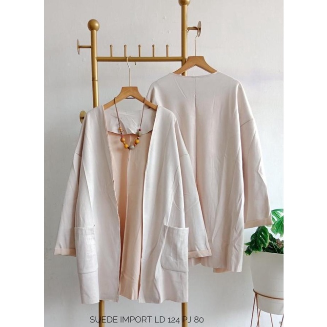 BAJU CARDIGAN SUEDE IMPORT JUMBO WANITA / FASHION OUTER CEWEK TERBARU TOKOHERUANDI
