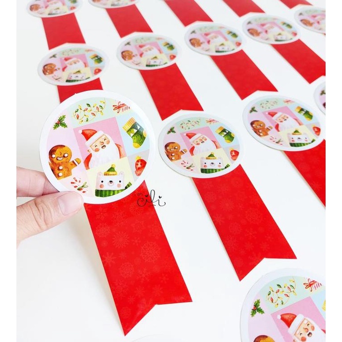 

(Sc048) Stiker Natal Kakek Santa Untuk Toples 250Gr (Uk 7X14Cm) Original