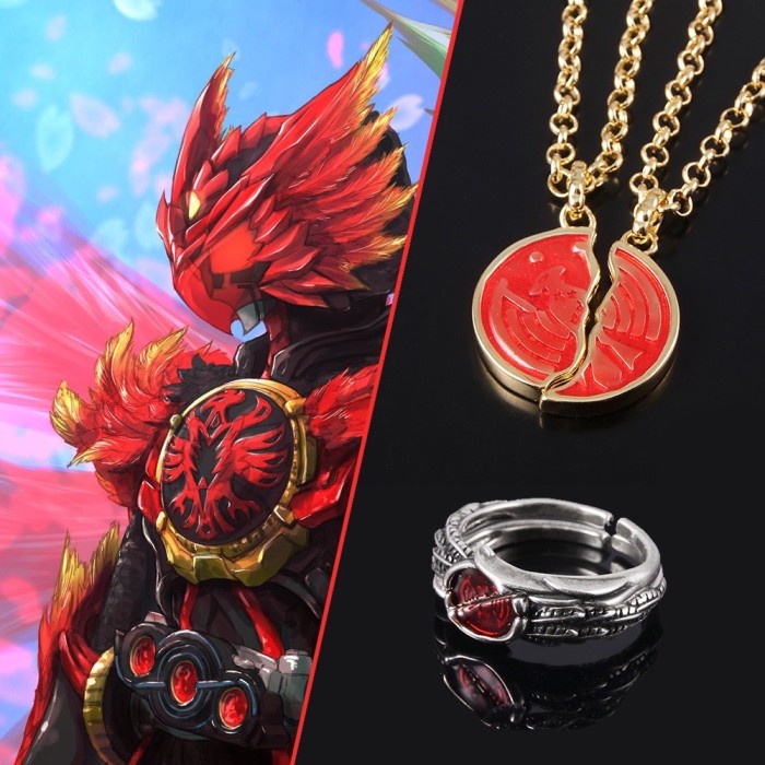 Mei Necklace Cosplay Kamen Rider Ooo Broken Taka Core Phoenix Ring Figure