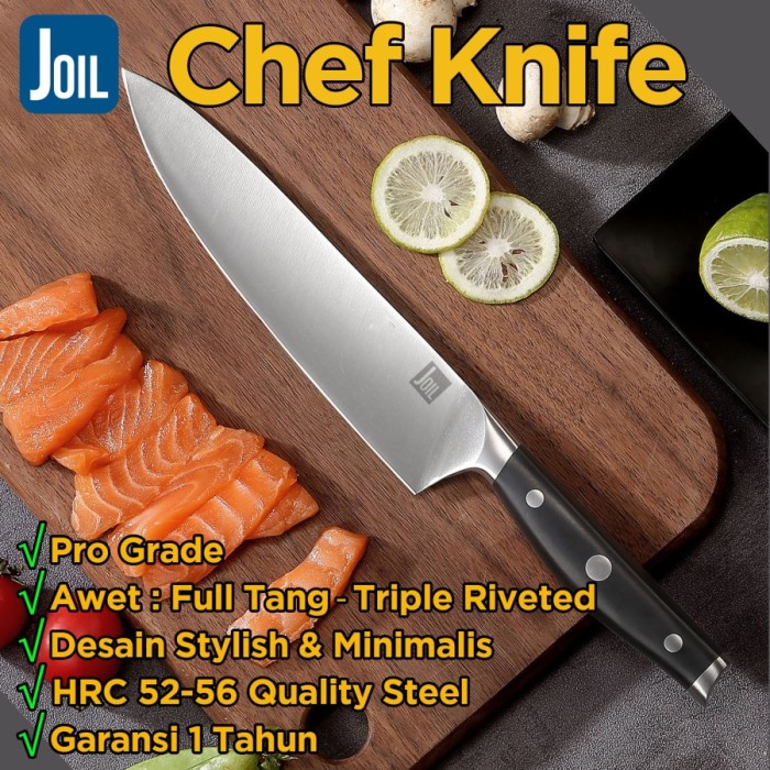 Pisau Dapur Baja Chef Knife Stainless Steel Tajam - Joil N1