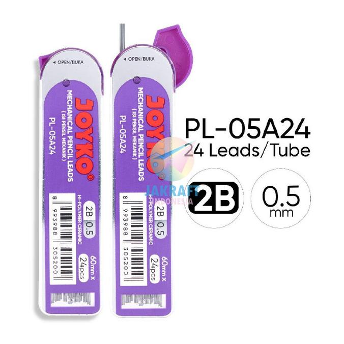 

Refill Pensil Mekanik Joyko Pl-05A24 Isi 24 Pencil Lead 2B Tebal 0.5Mm Kode 875