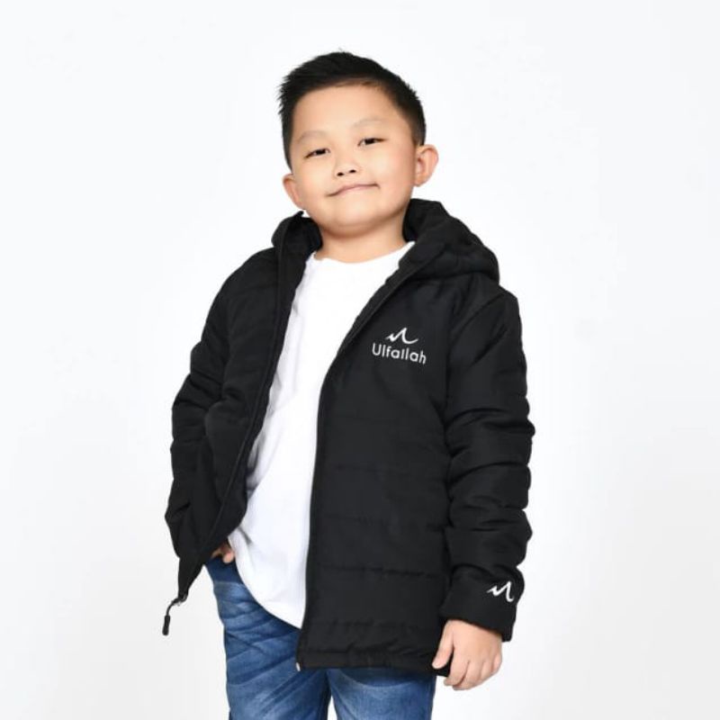 jaket kembung anak- jaket puffer synthelic down-jaket anak musim dingin-warnahitam