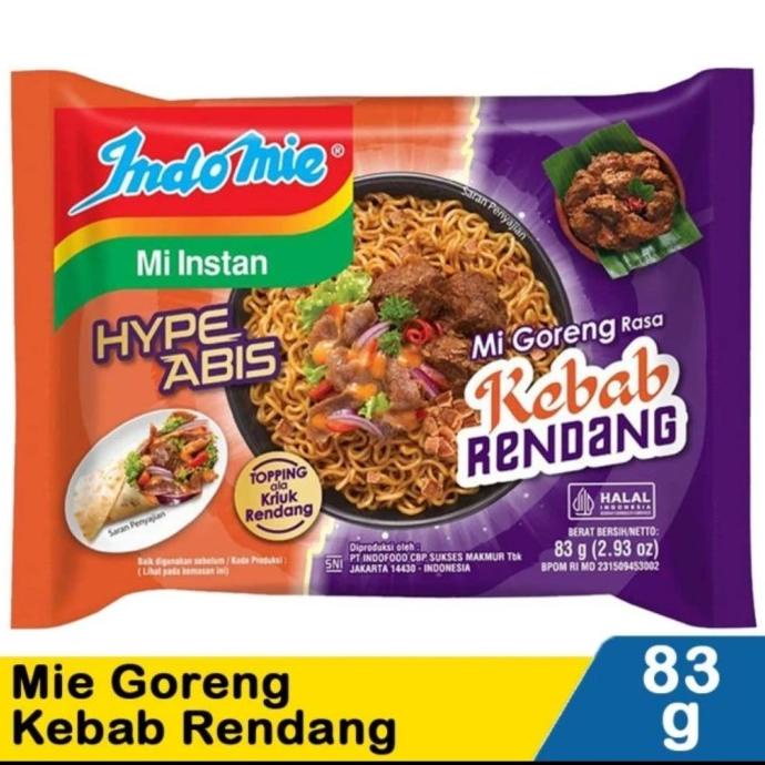 

Indomie goreng hypeabis rasa kebab rendang baru