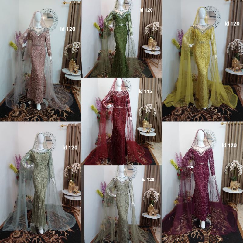 Gaun Kebaya Pengantin Slim | Gaun Kebaya Pengantin Slim LD 120 Ukuran jumbo