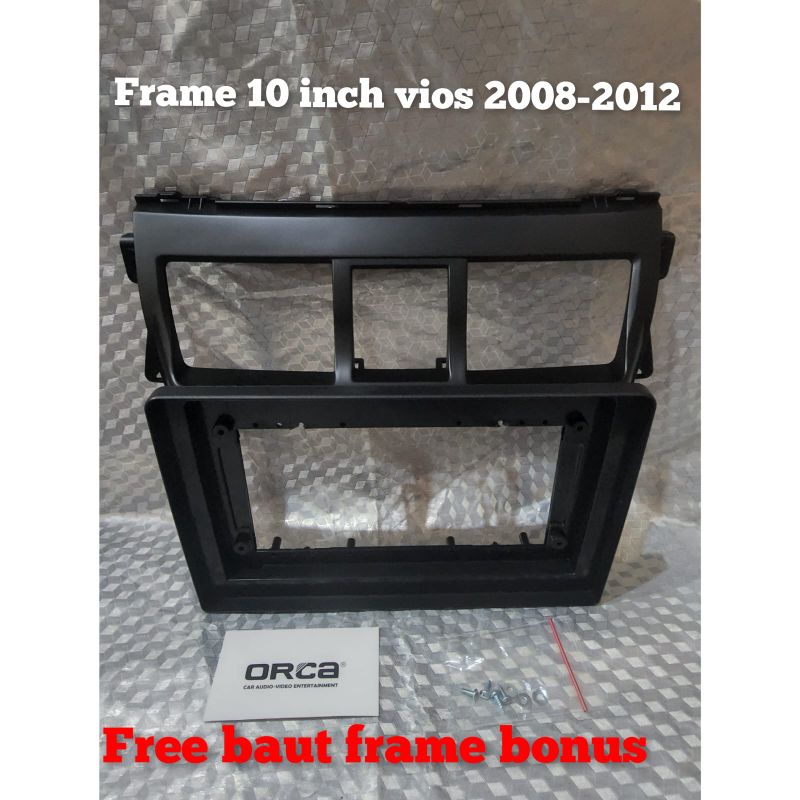 Frame head unit tv mobil android 10 inch mobil vios 2008-2012 hitam